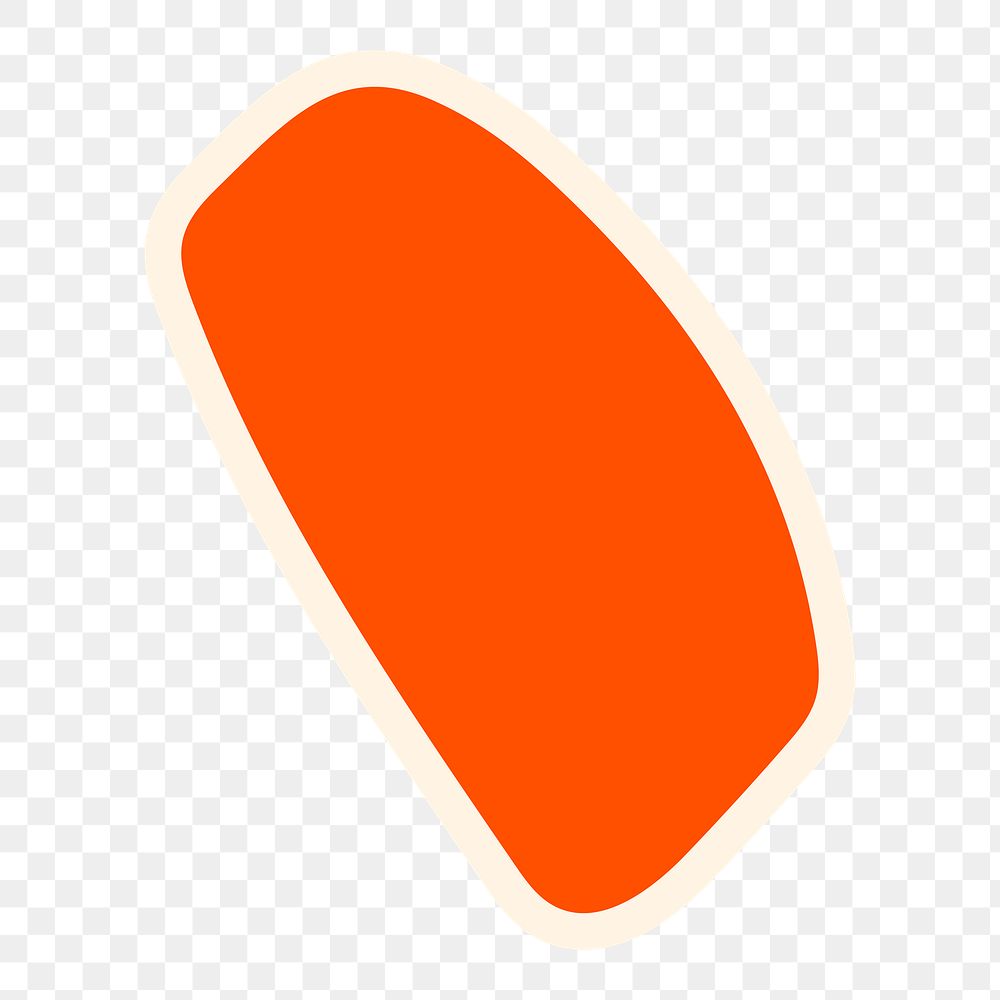Orange organic shape png, transparent background