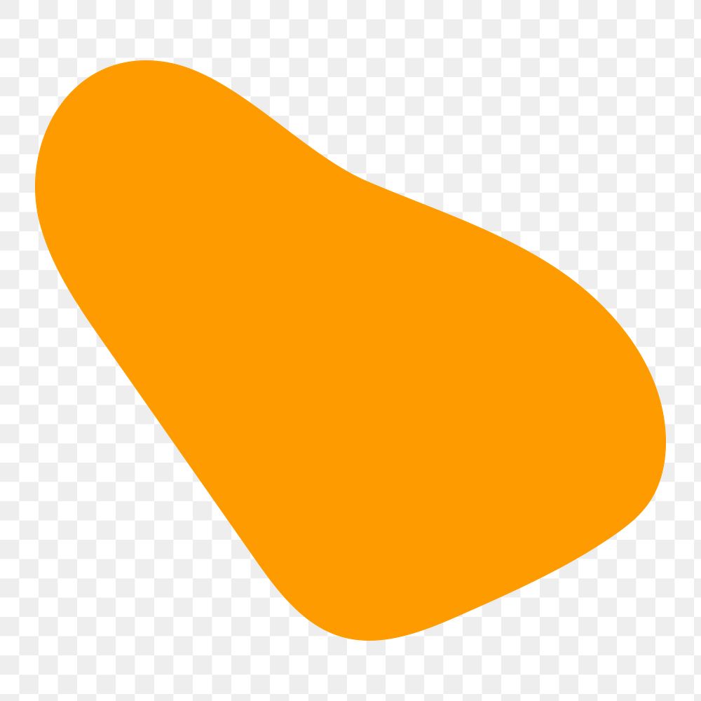 Orange organic shape png, transparent background