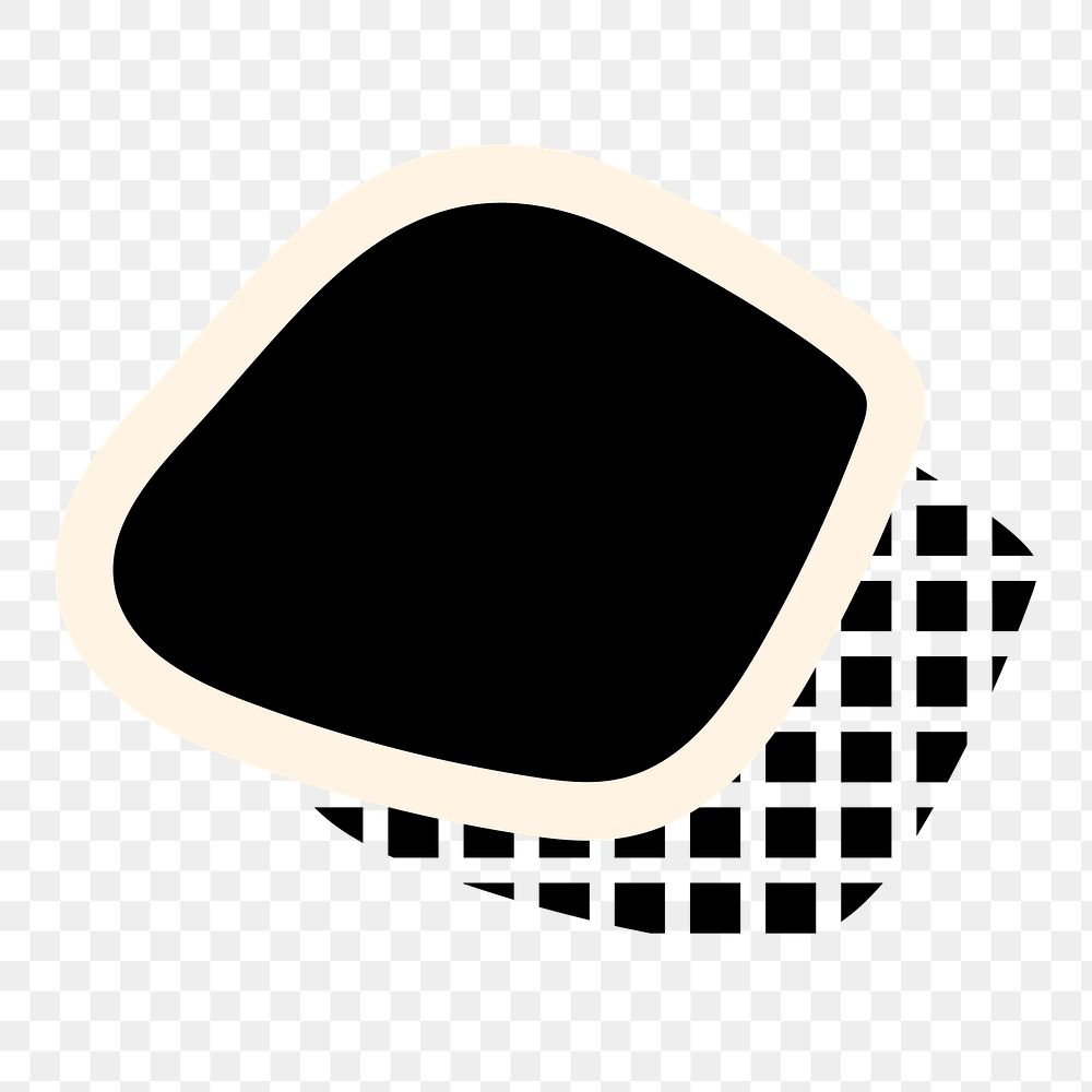 Black organic shape png, transparent background