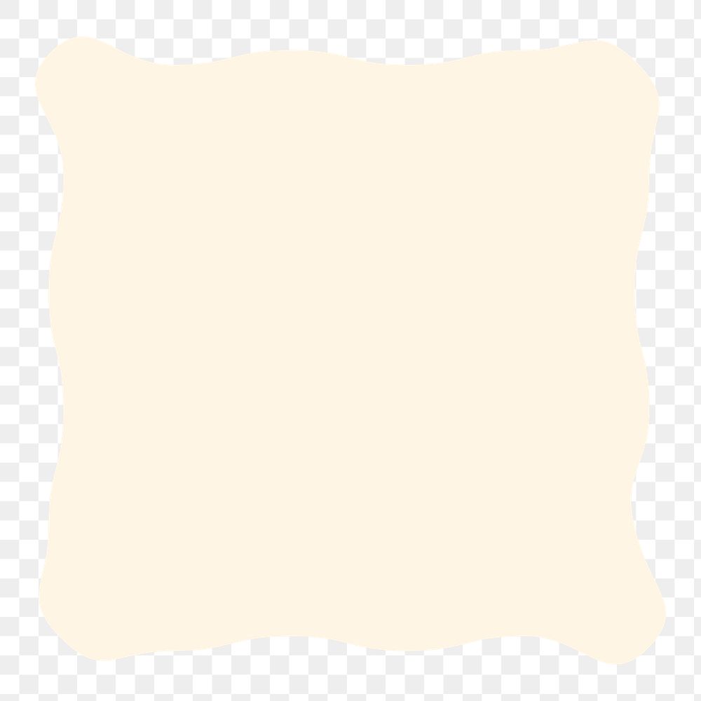 Beige square badge, transparent background