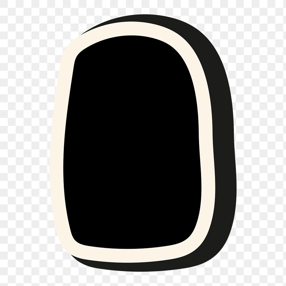 Black rectangle shape png, transparent background