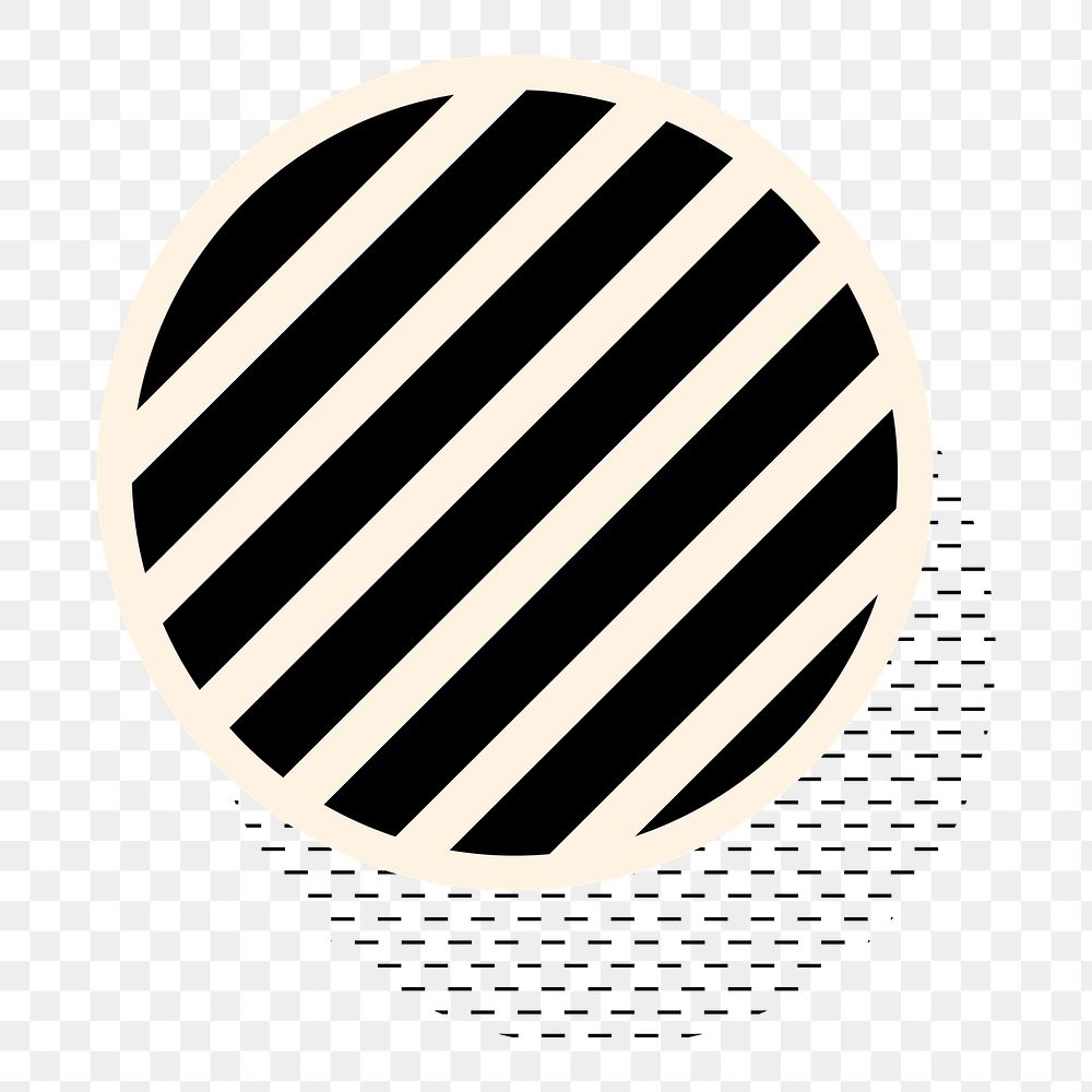 Striped circle png shape, transparent background
