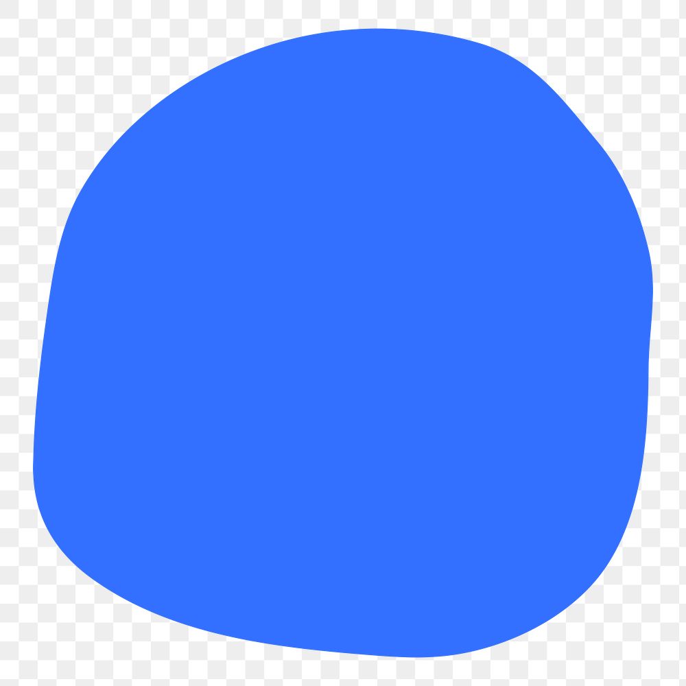 Png blue abstract blob shape, transparent background