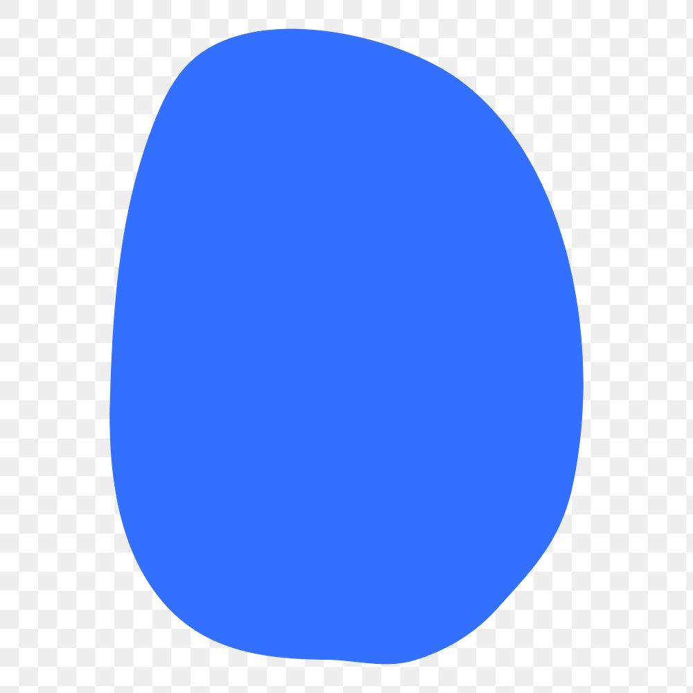 Png blue abstract blob shape, transparent background