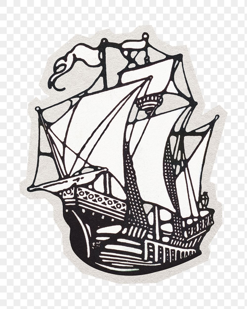 PNG The last voyage sticker with white border,  transparent background