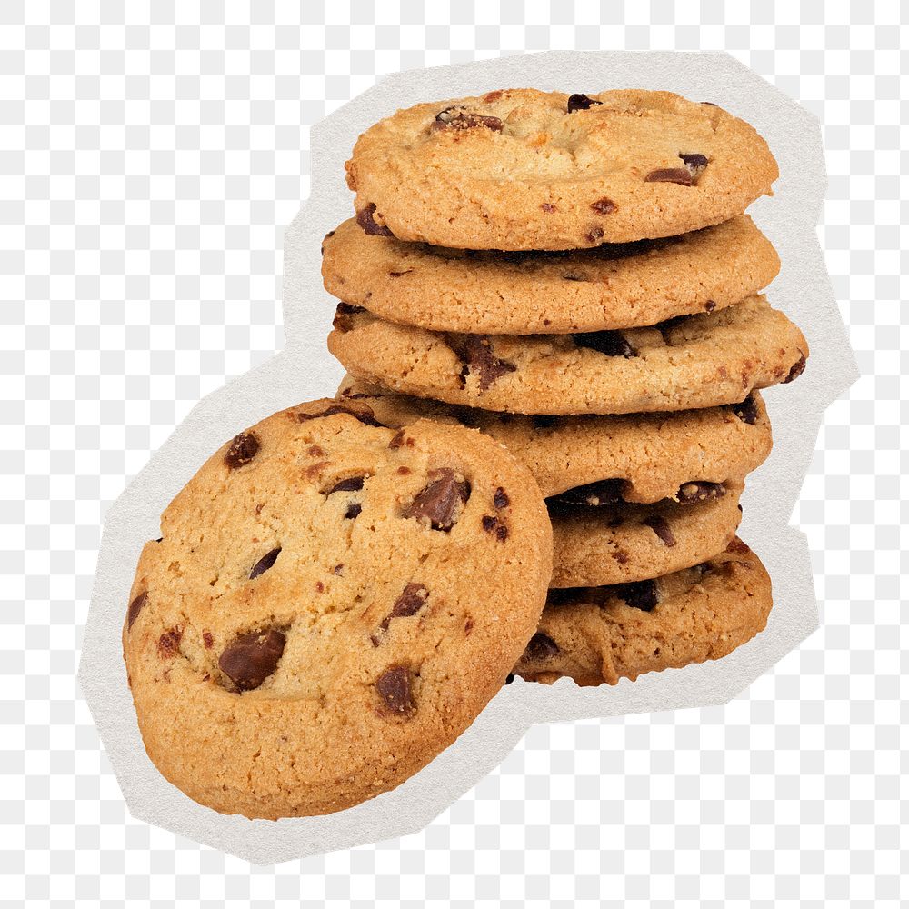 PNG cookies sticker with white border, transparent background