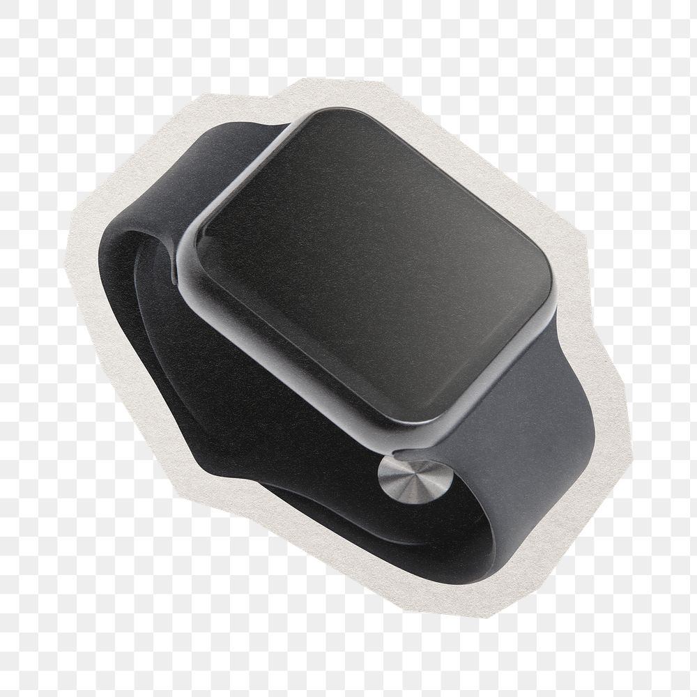 PNG smart watch sticker with white border,  transparent background