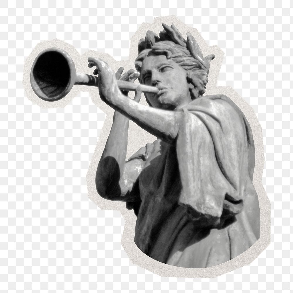 PNG Muse of music sticker with white border, transparent background