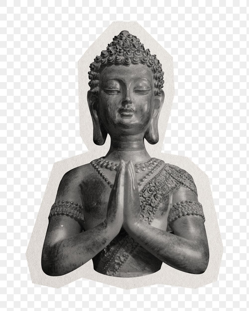 PNG Buddha statue  sticker with white border, transparent background