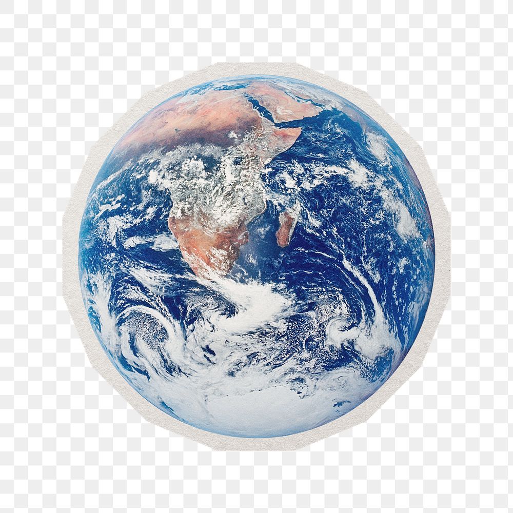 Earth png sticker, paper cut on transparent background