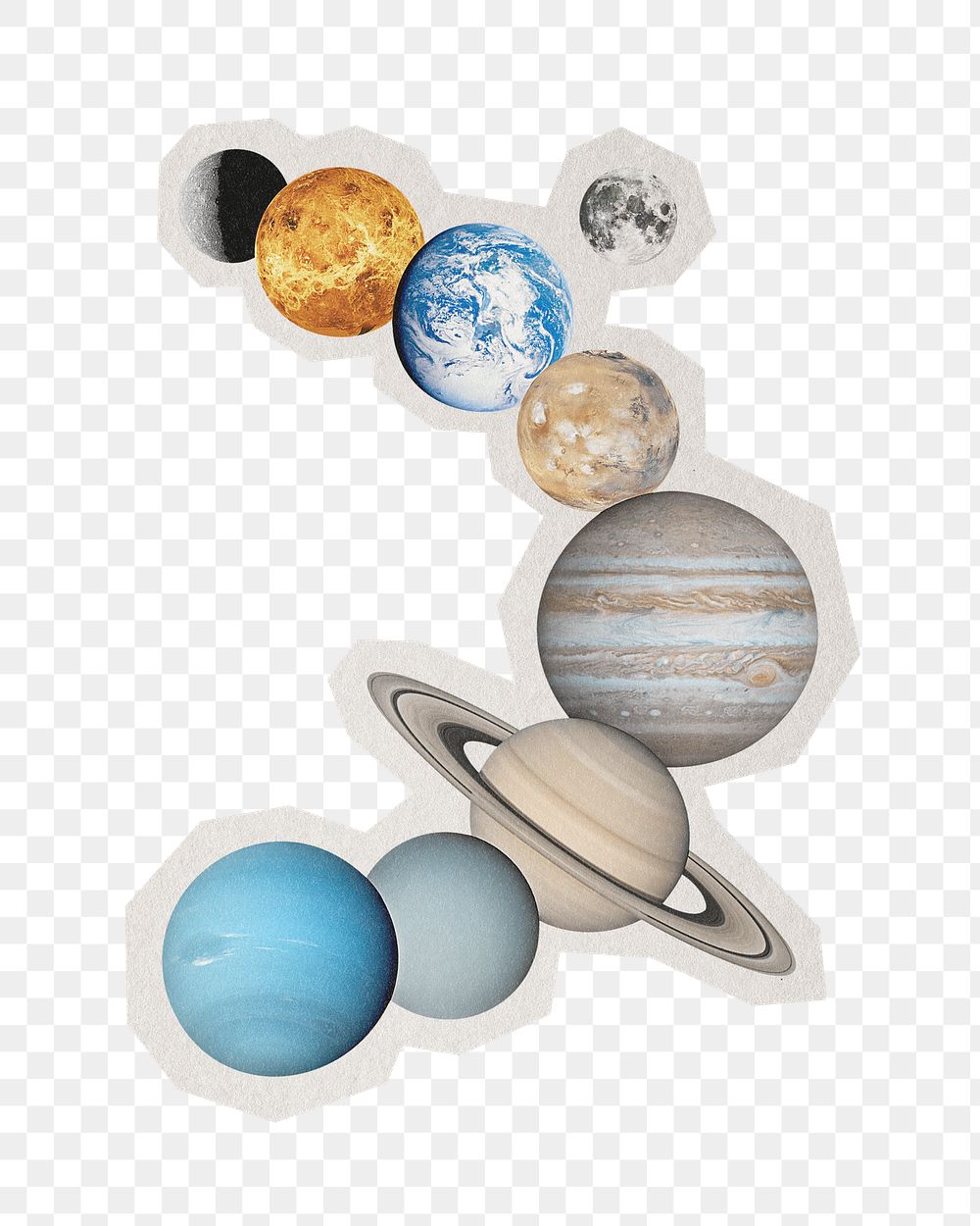 Solar system png sticker, paper cut on transparent background
