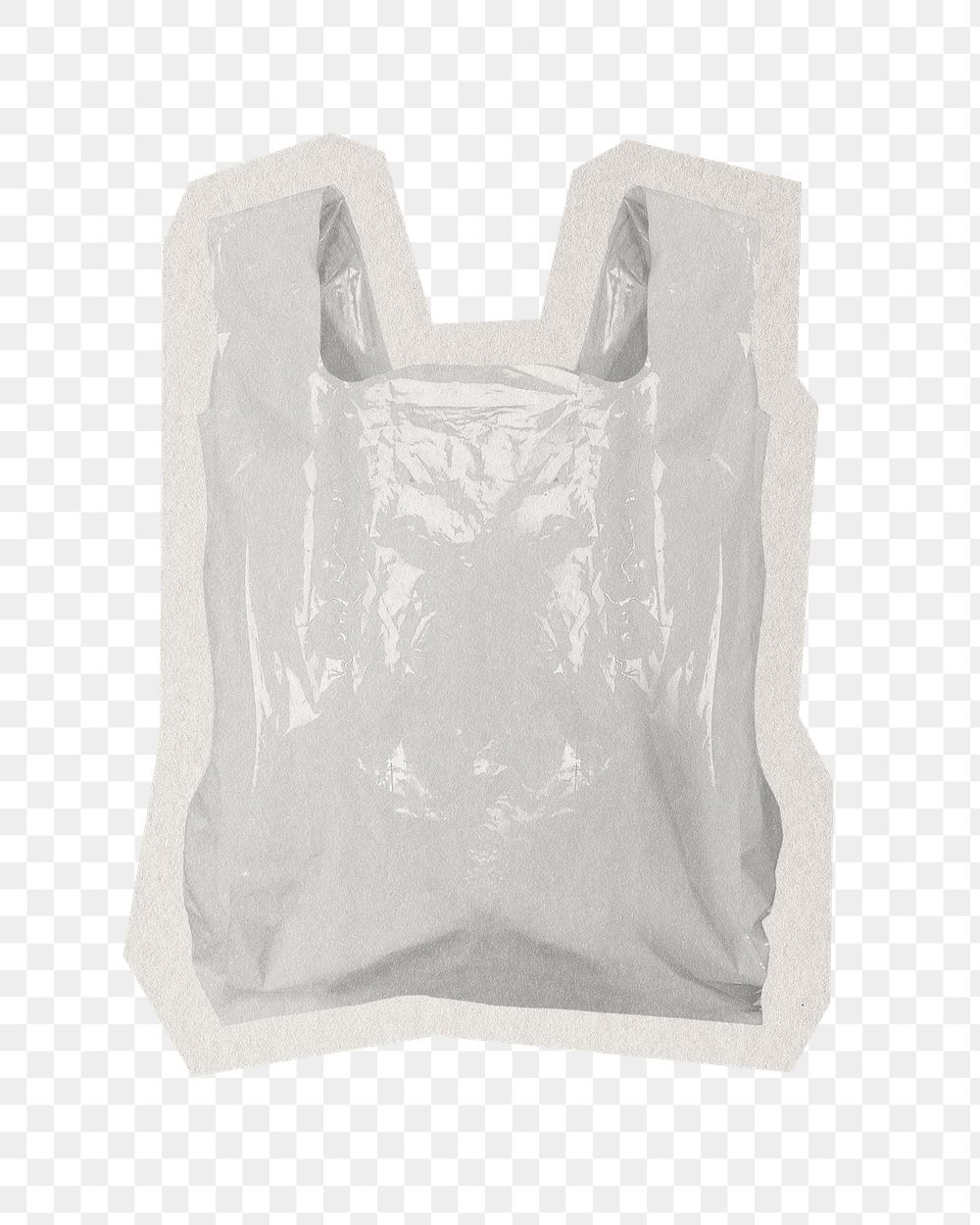 Plastic bag png trash sticker, paper cut on transparent background