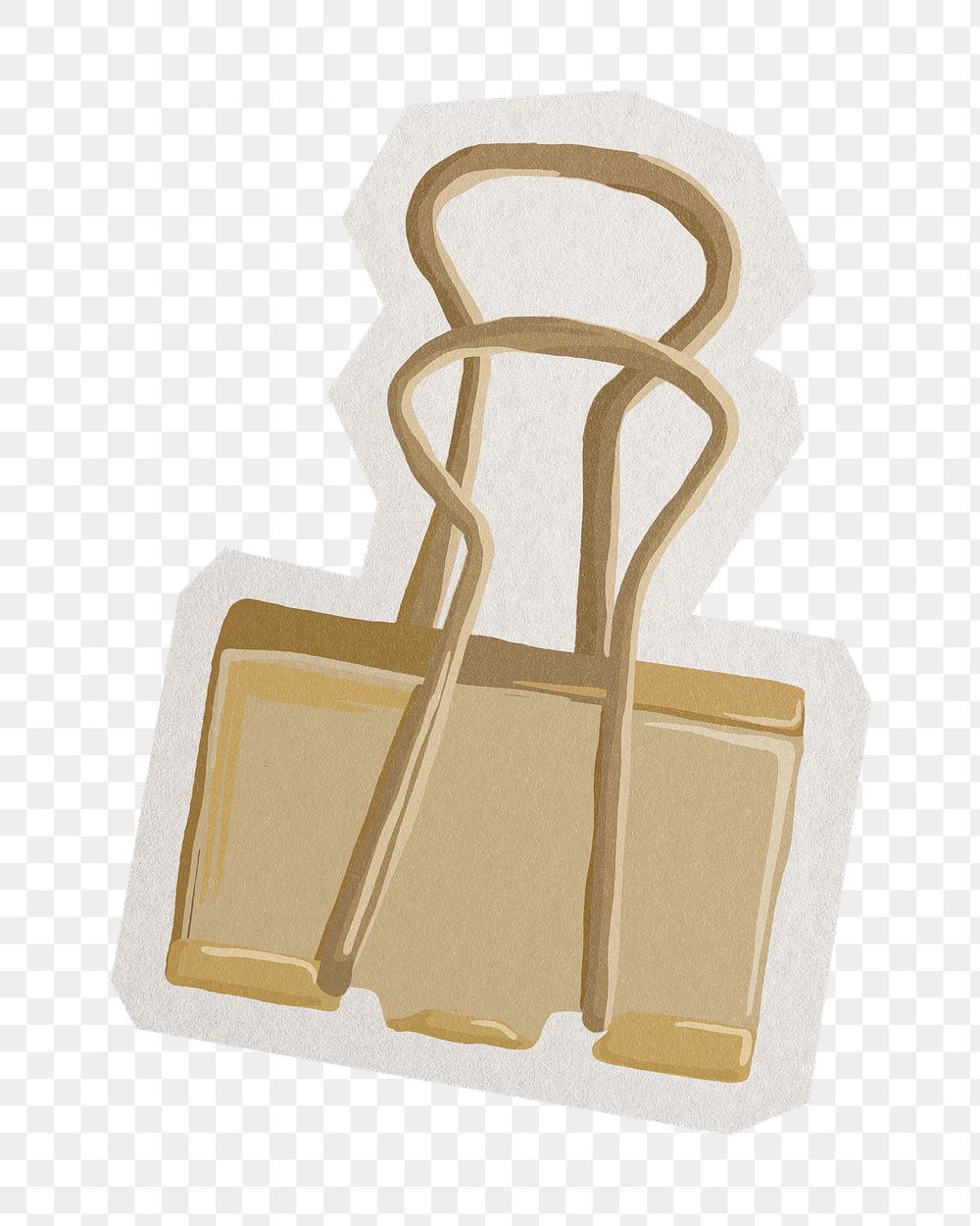 Gold binder png stationery sticker, paper cut on transparent background