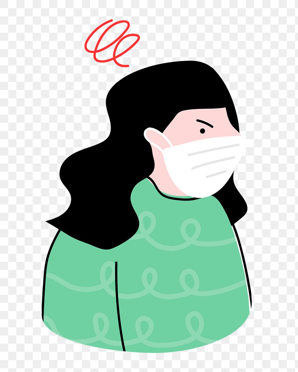Stressed woman png, transparent background