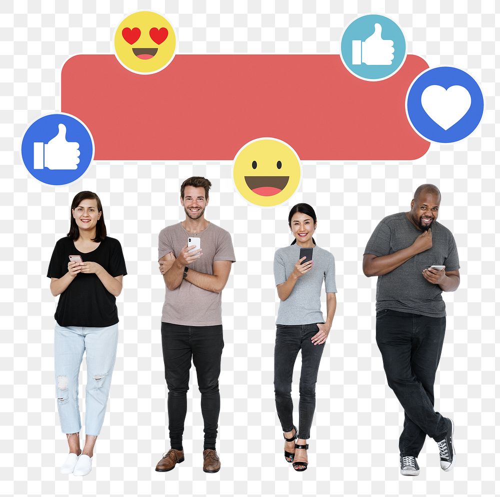 Social media png element, transparent background