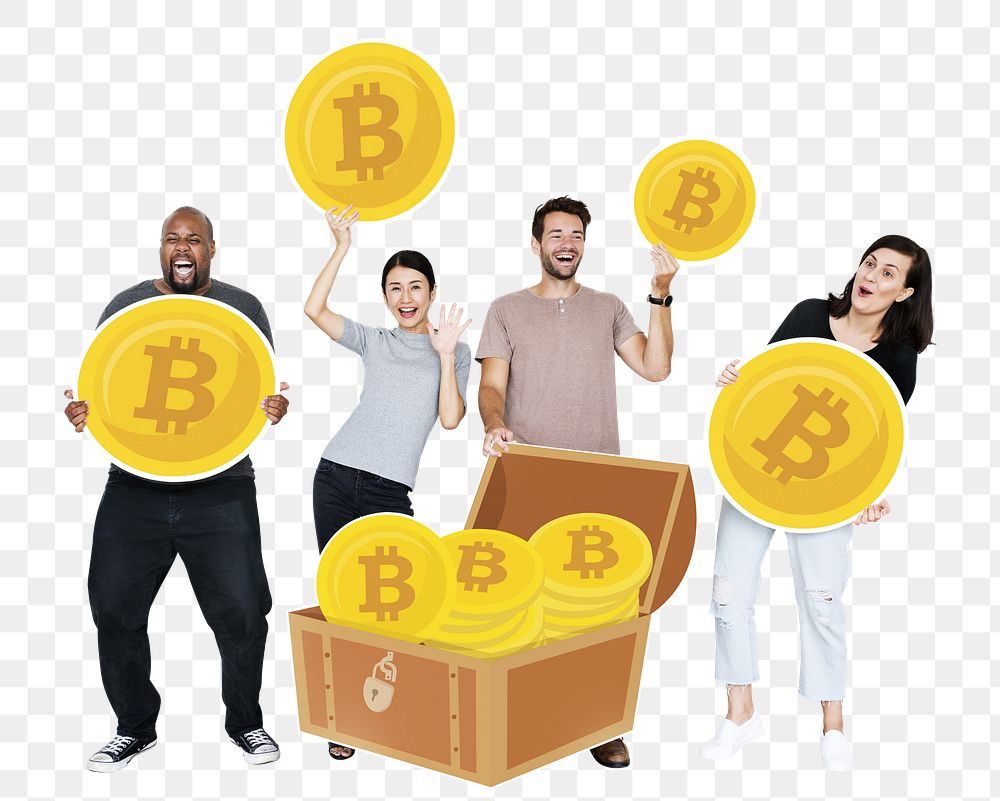 Bitcoin png element, transparent background