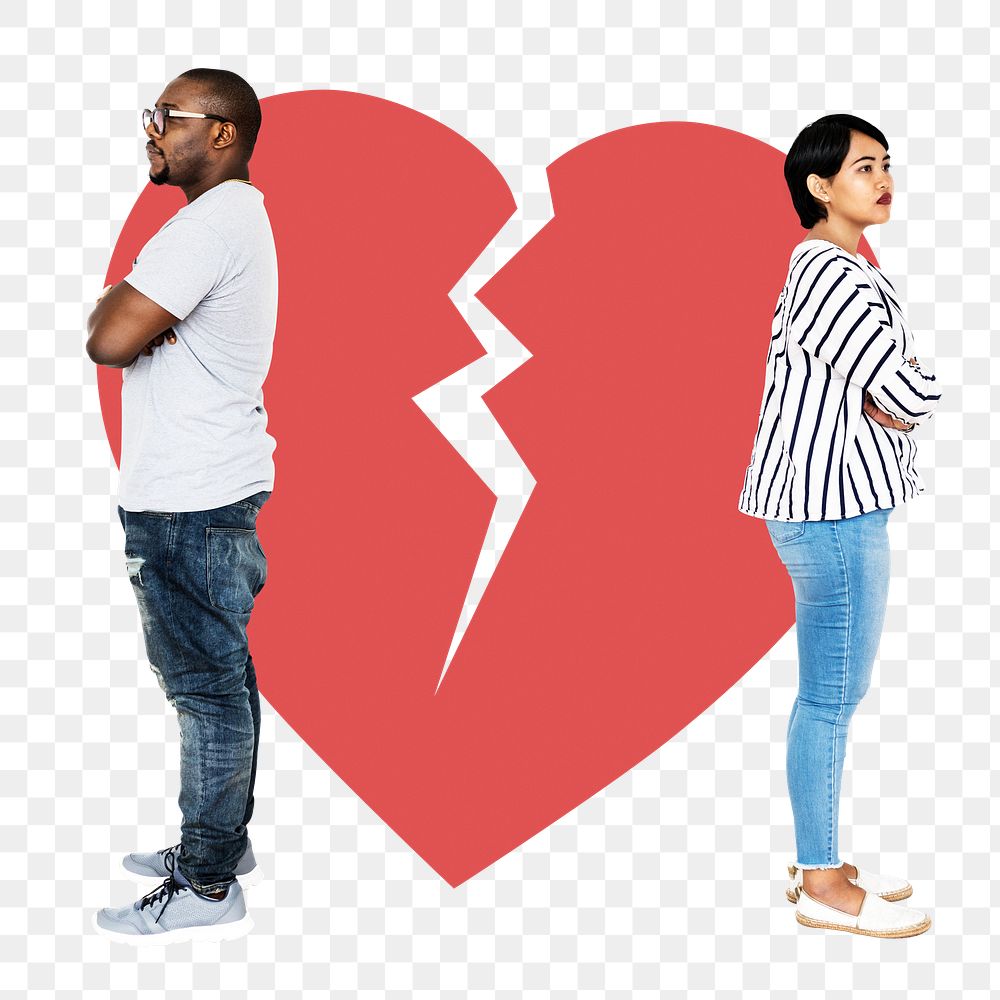 Png Couple breaking up, transparent background