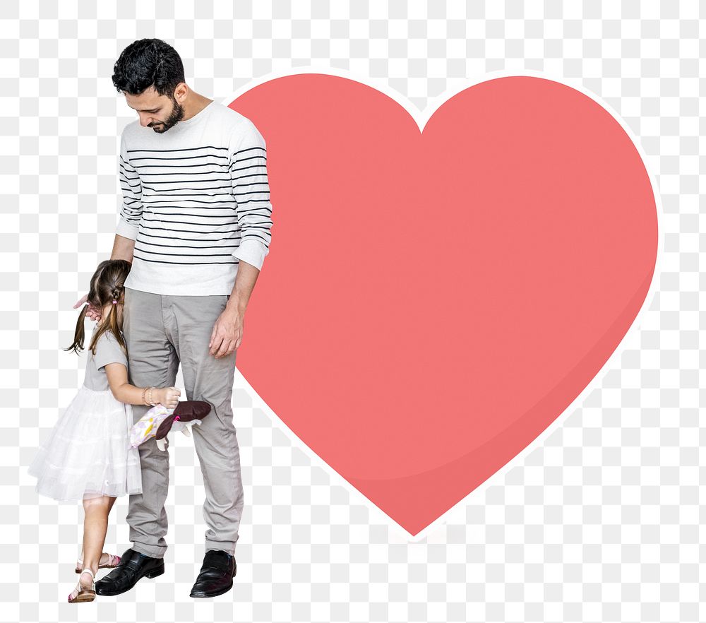 Png Daughter hugging her dad's leg, transparent background