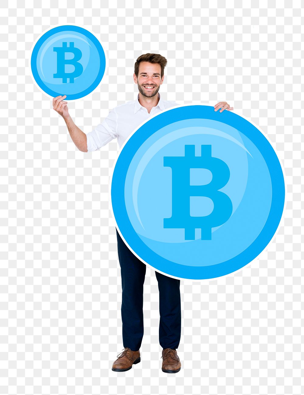 Png Businessman bitcoin, transparent background