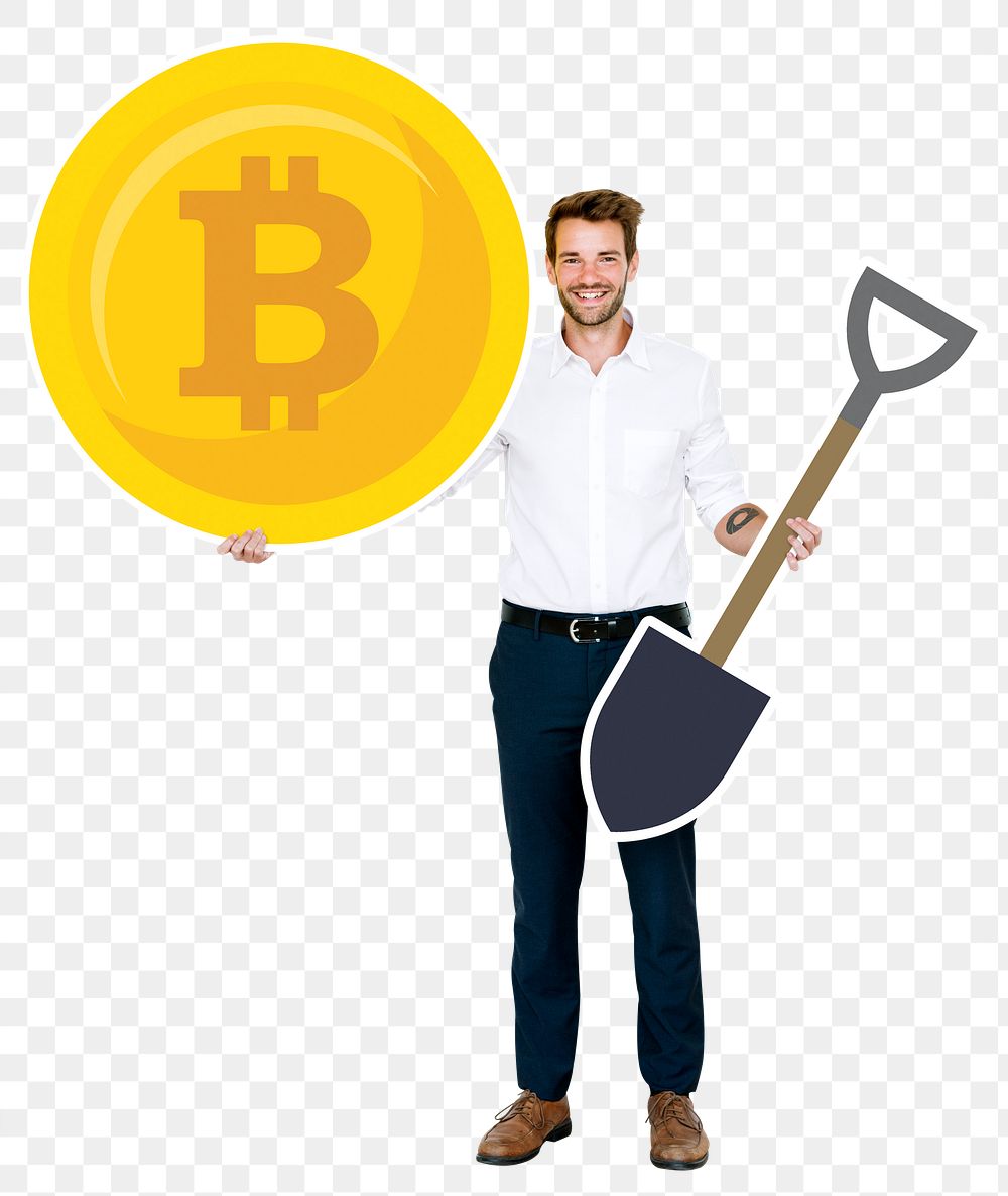 Png Businessman bitcoin, transparent background