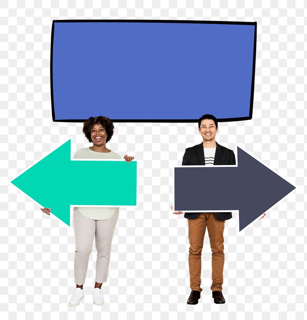 Png Business people choosing different directions, transparent background