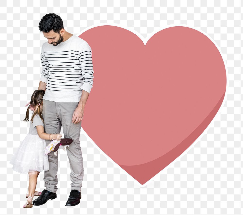 Png Daughter hugging her dad's leg, transparent background