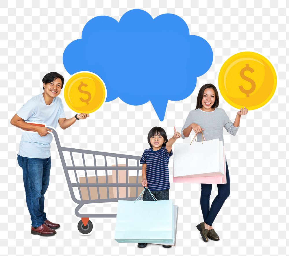 Shopping png element, transparent background