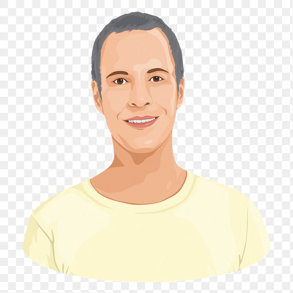 Smiling man png character illustration, transparent background