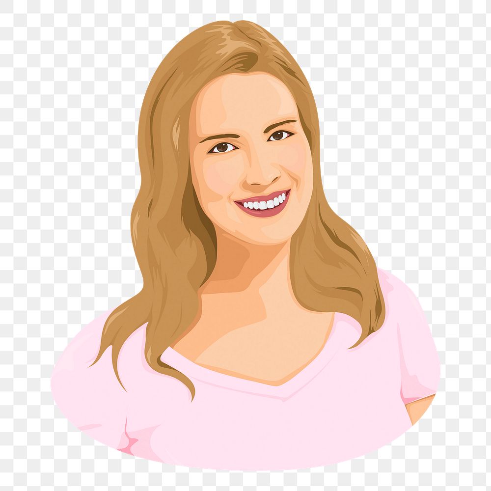 Smiling woman png character illustration, transparent background