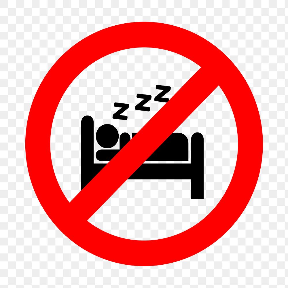 No sleep area png sticker, transparent background. Free public domain CC0 image.