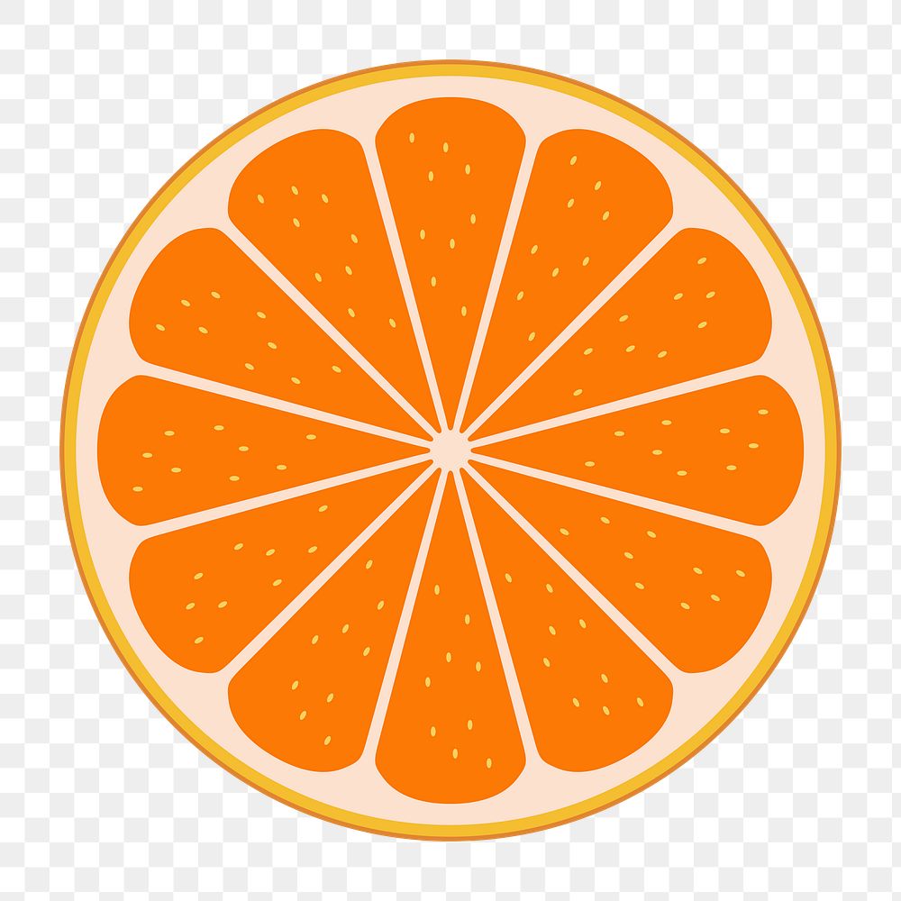 Half orange png sticker, transparent background. Free public domain CC0 image.