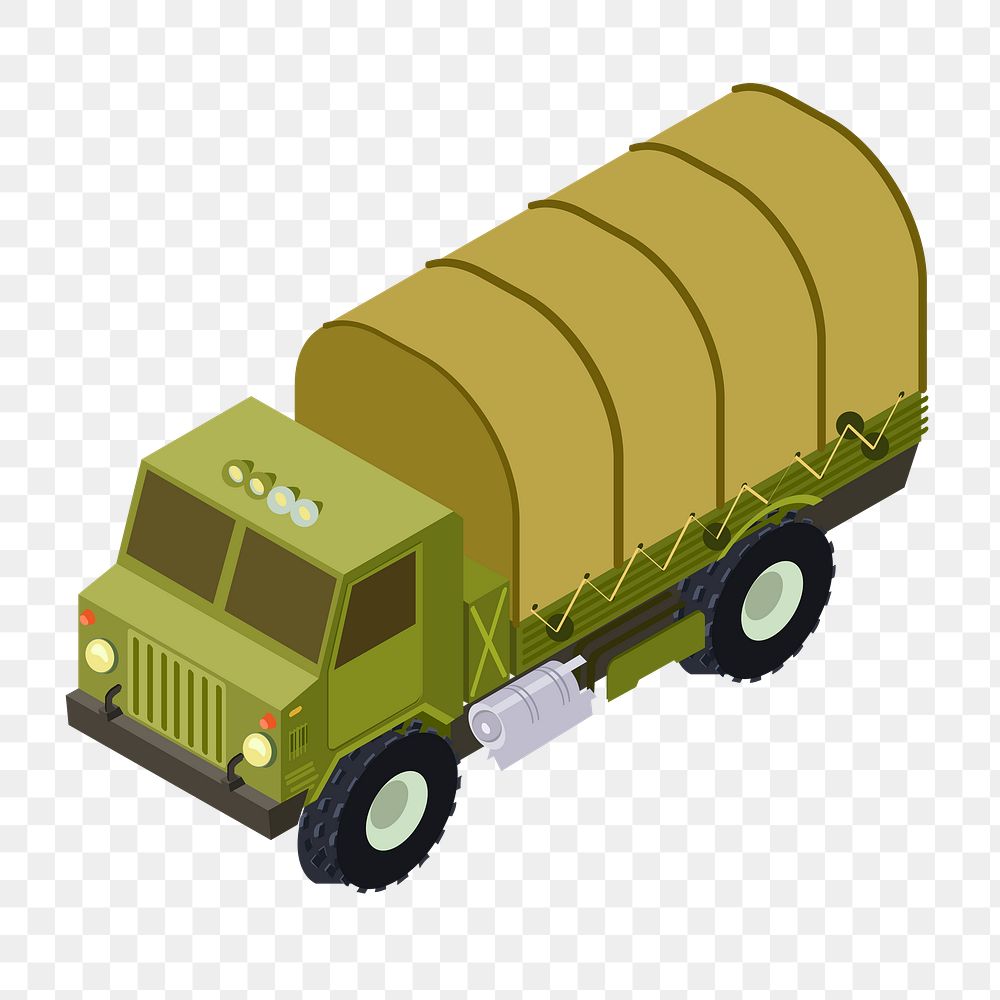 Military truck png sticker, transparent background. Free public domain CC0 image.