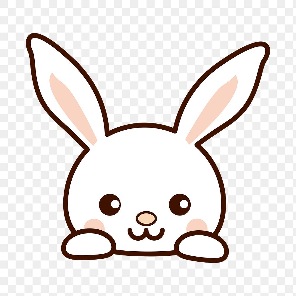 Rabbit png sticker, transparent background. Free public domain CC0 image.