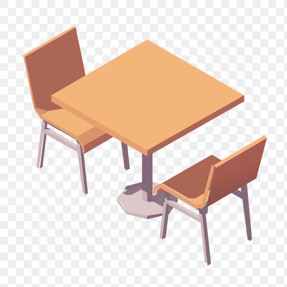 Restaurant table  png clipart illustration, transparent background. Free public domain CC0 image.