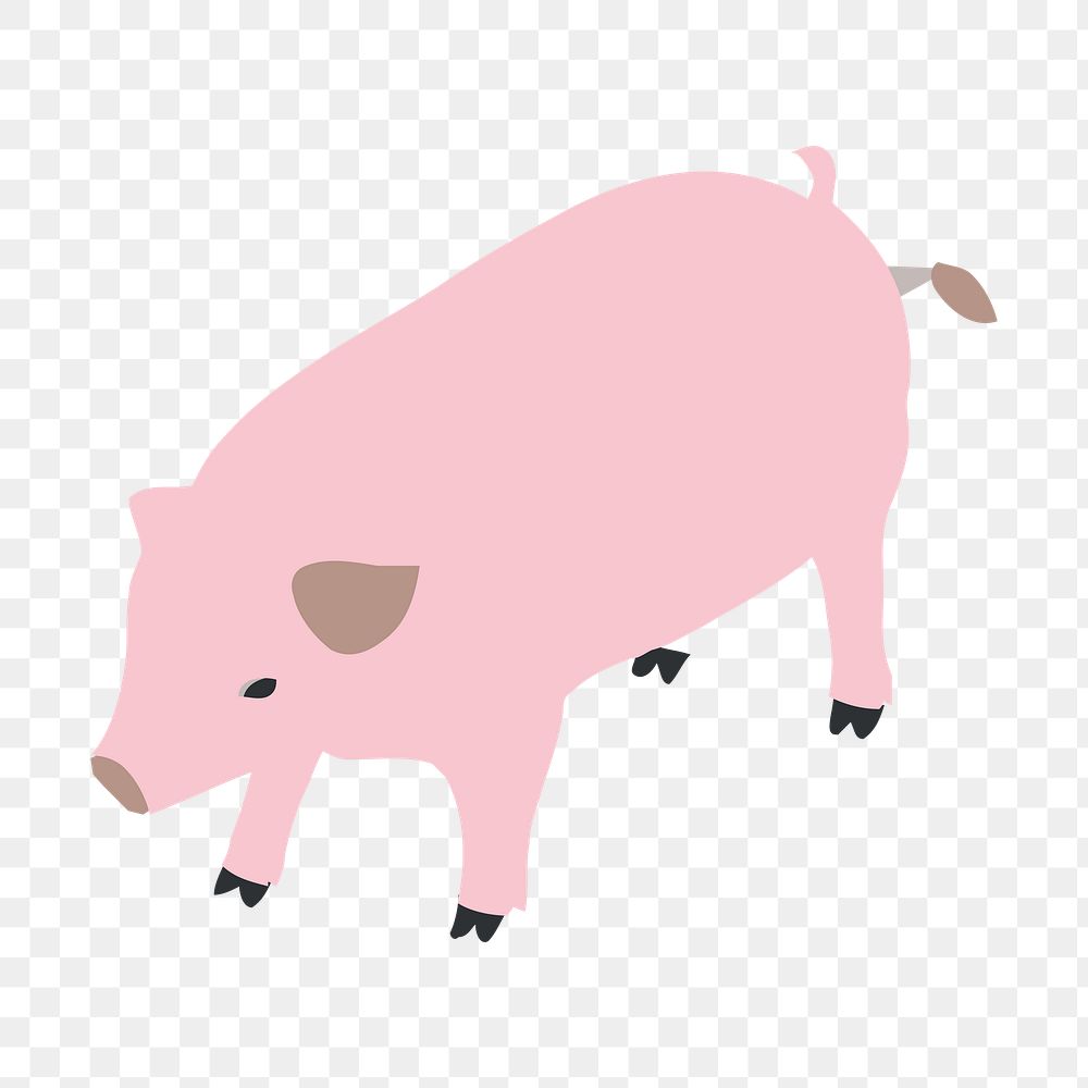 Pig  png clipart illustration, transparent background. Free public domain CC0 image.