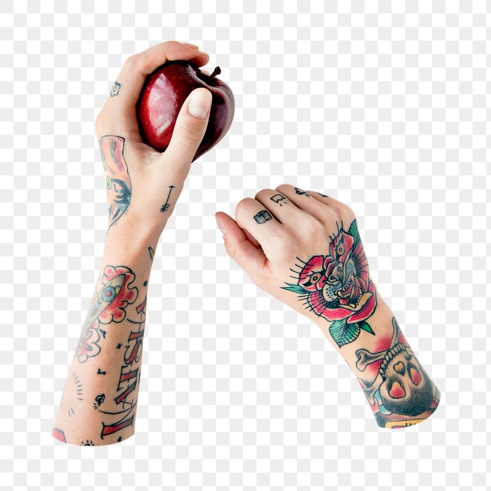 Hand holding png apple transparent background