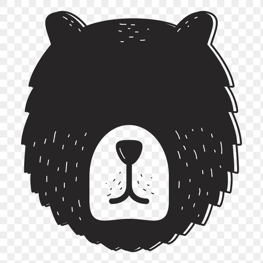 PNG Bear illustration sticker transparent background