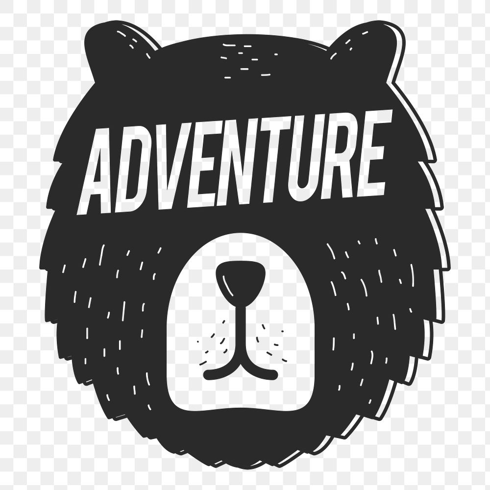 PNG Bear illustration adventure logo sticker transparent background