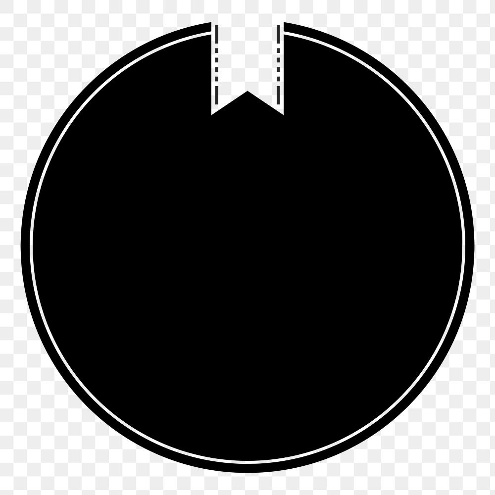 PNG Black round badge transparent background
