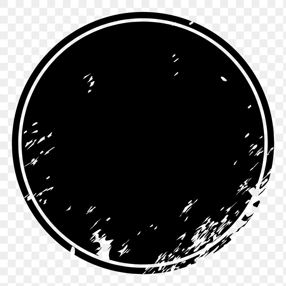 PNG Black round badge transparent background