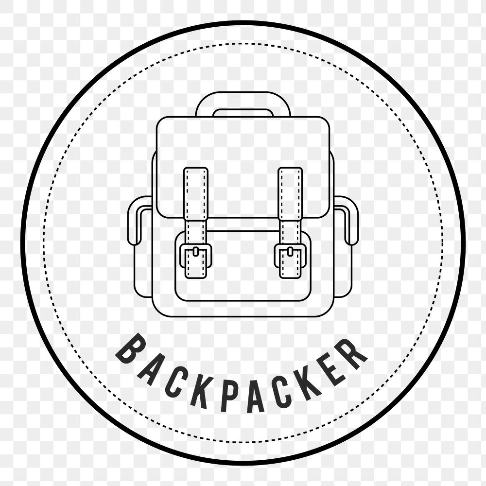 PNG backpacker journey logo transparent background