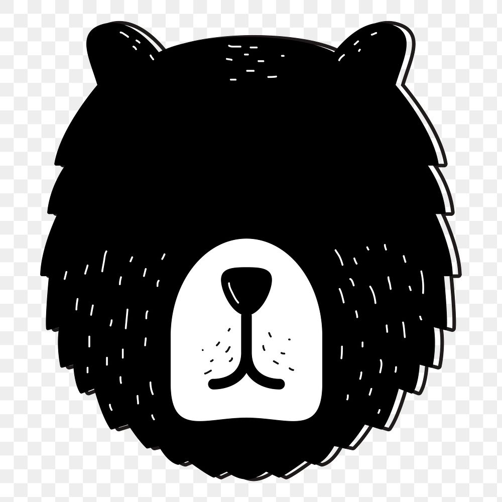 Bear head png illustration, transparent background