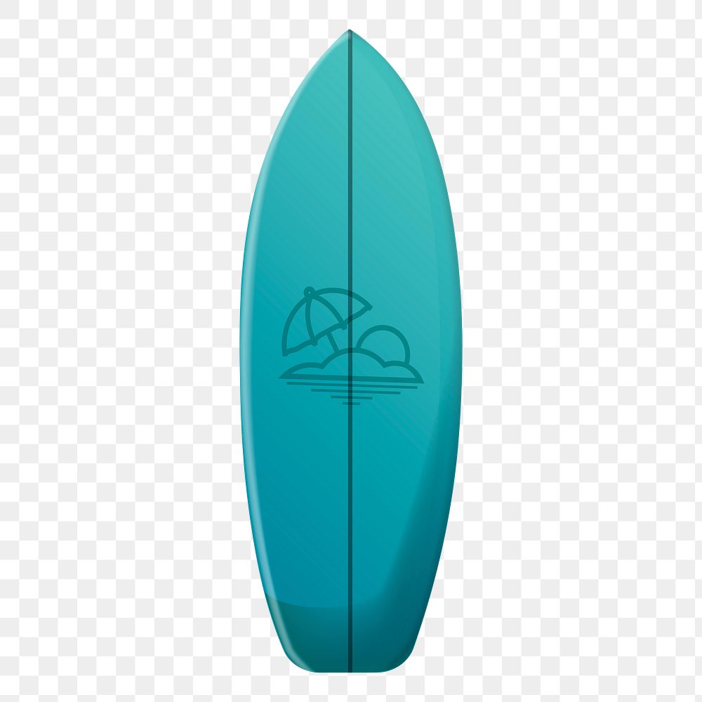 Png Blue Surfboard element, transparent background