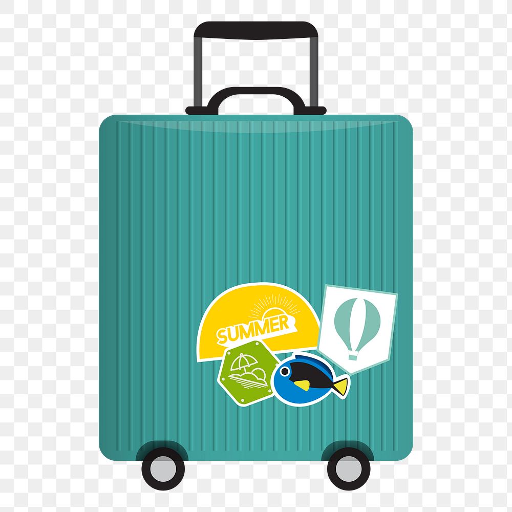 Png Green Travel Luggage element, transparent background