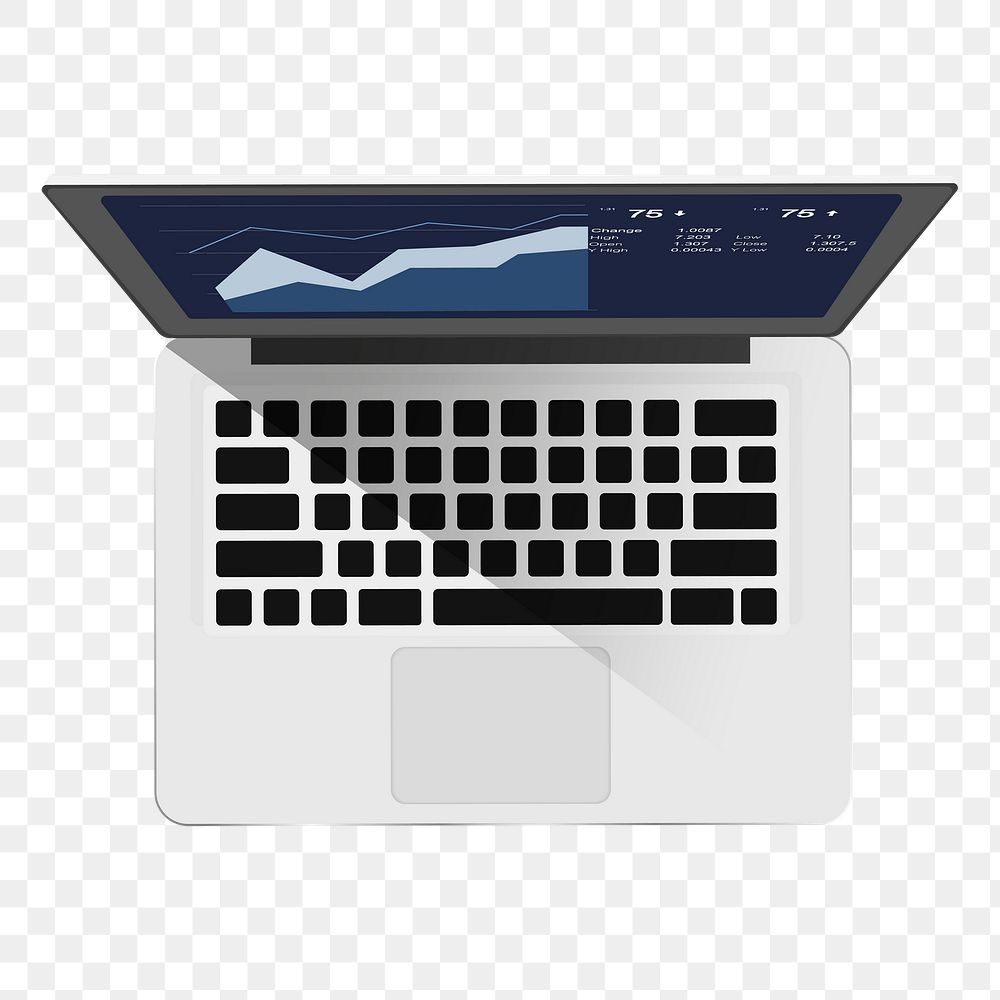 Png computer laptop isolated element, transparent background