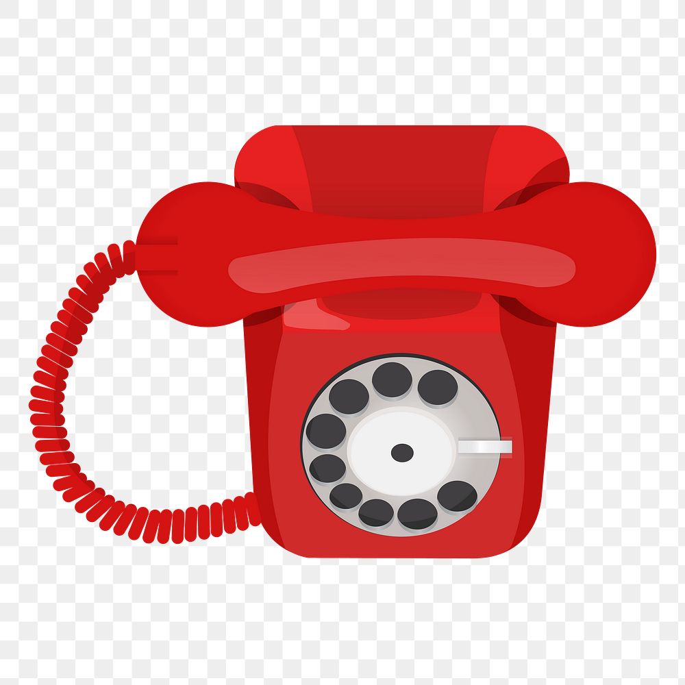 Png Red Retro Vintage Telephone element, transparent background