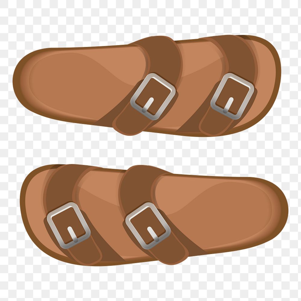 Png Brown Casual Flip Flop element, transparent background