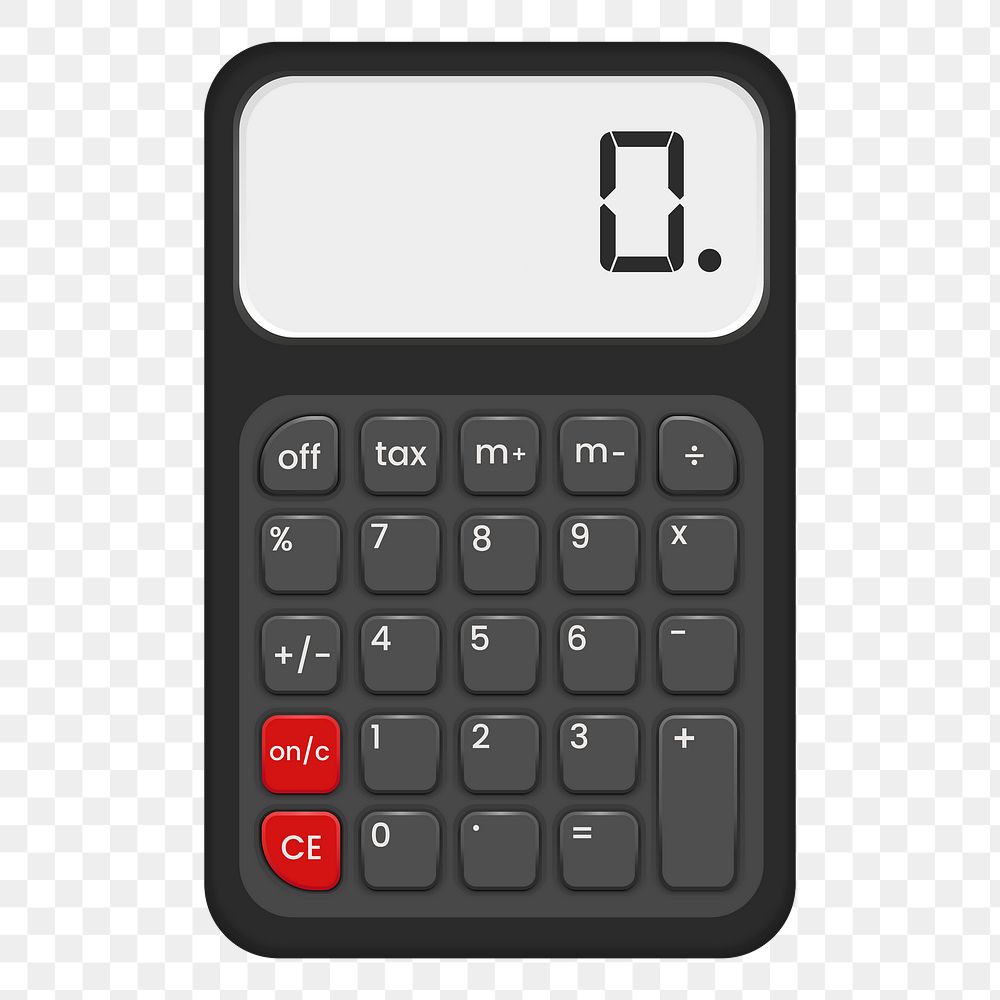 Png calculator element, transparent background