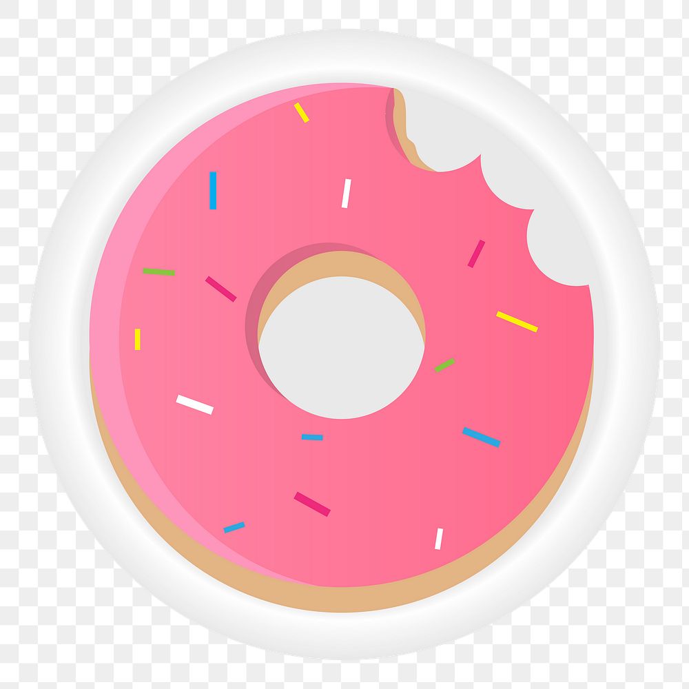 Png Donut element, transparent background