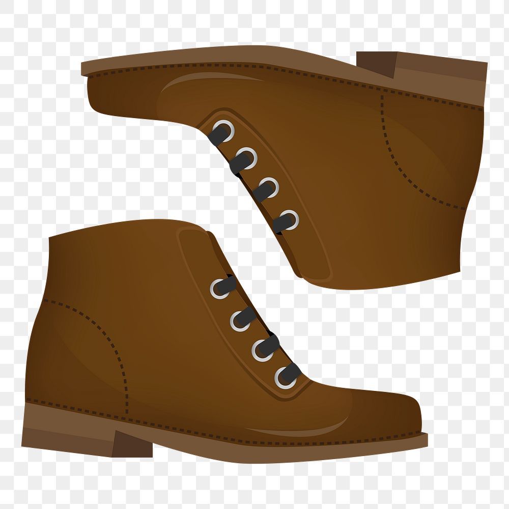 Png Brown Boots Shoes element, transparent background